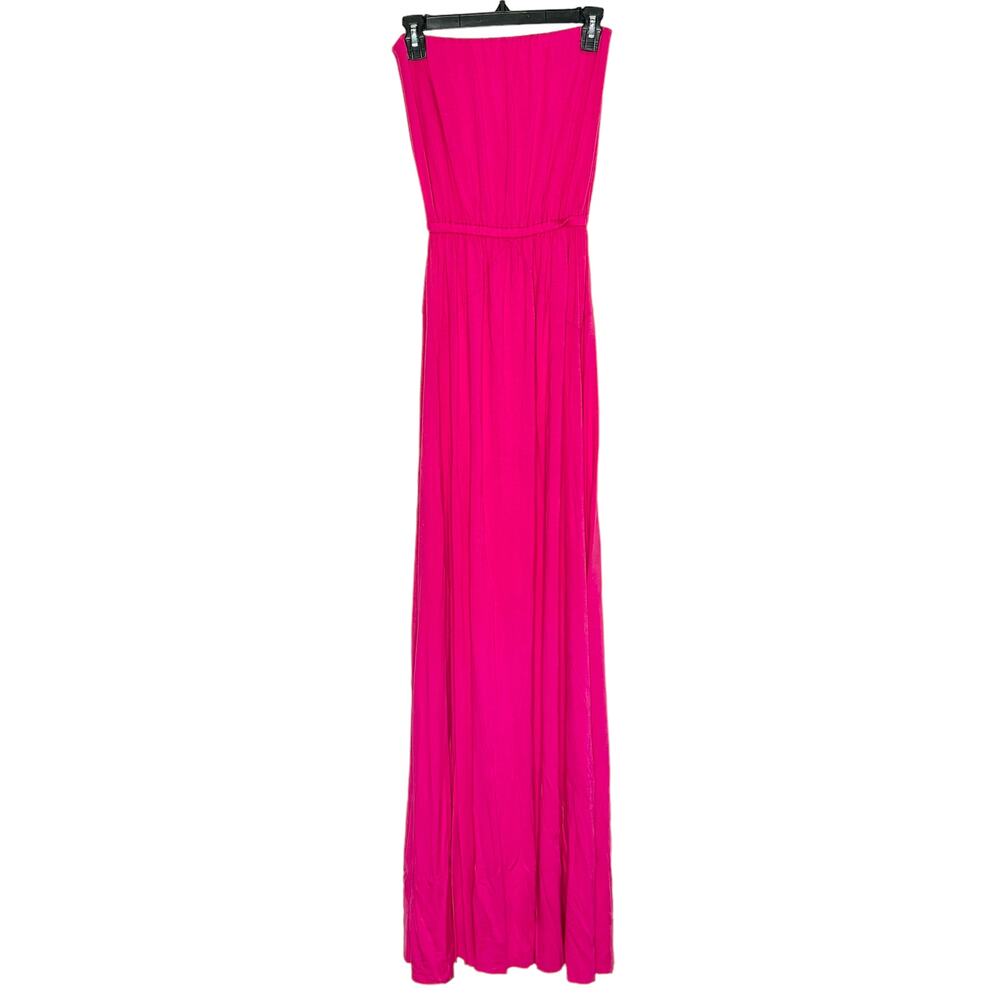 Rachel Pally Maxi Dress Strapless Hot Pink Boho Flowy Stretch Resort Vacation S